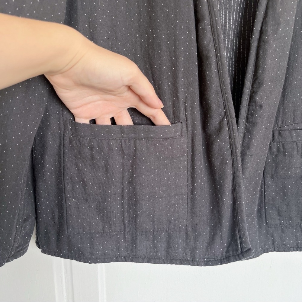 Eileen Fisher • Reversible Organic Cotton Kimono Jacket charcoal grey - Picture 11 of 13